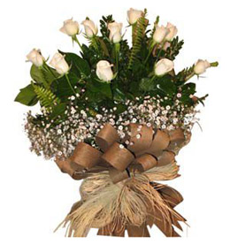 Ankara Ayaş çiçek siparişi sitemizin görsel ürünü 9 adet beyaz gül buketi